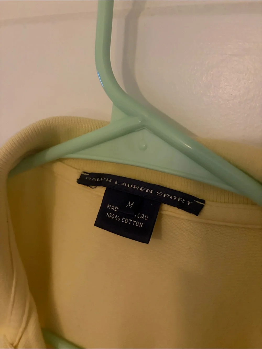 Ralph Lauren Sport Pale Yellow Short 3/4 Sleeve Polo Shirt